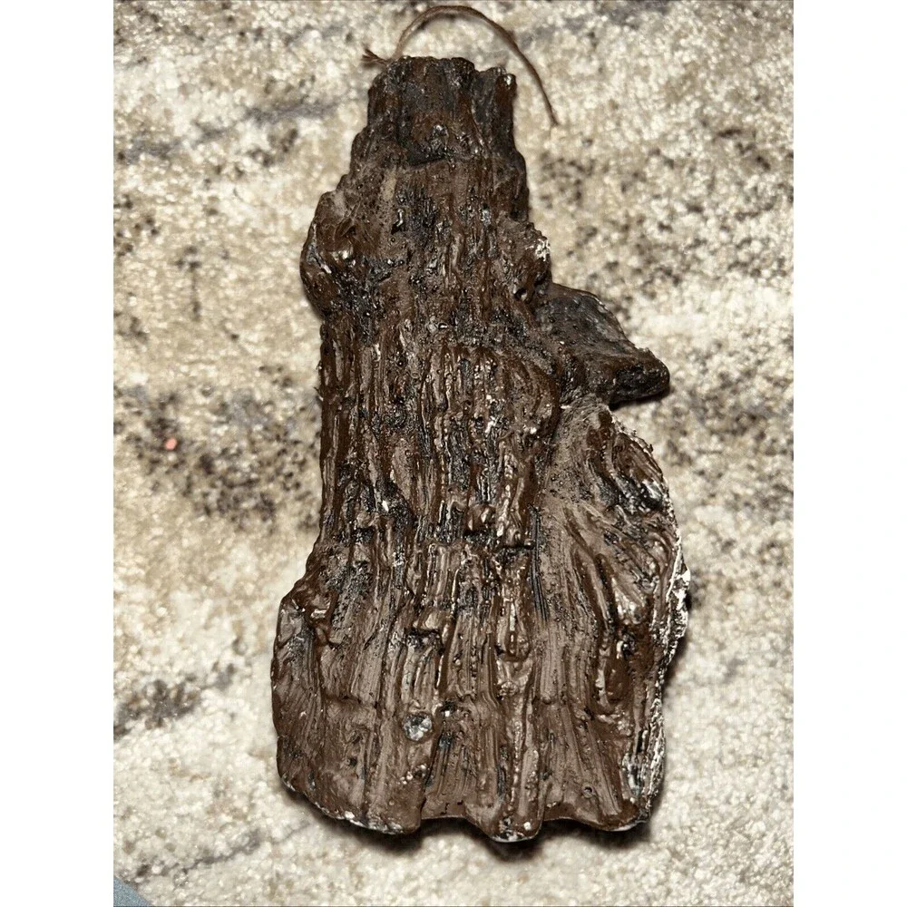 Vintage Carved Candle Old Man, Father Time in the Tree, Wizard, Fantasy, 1978